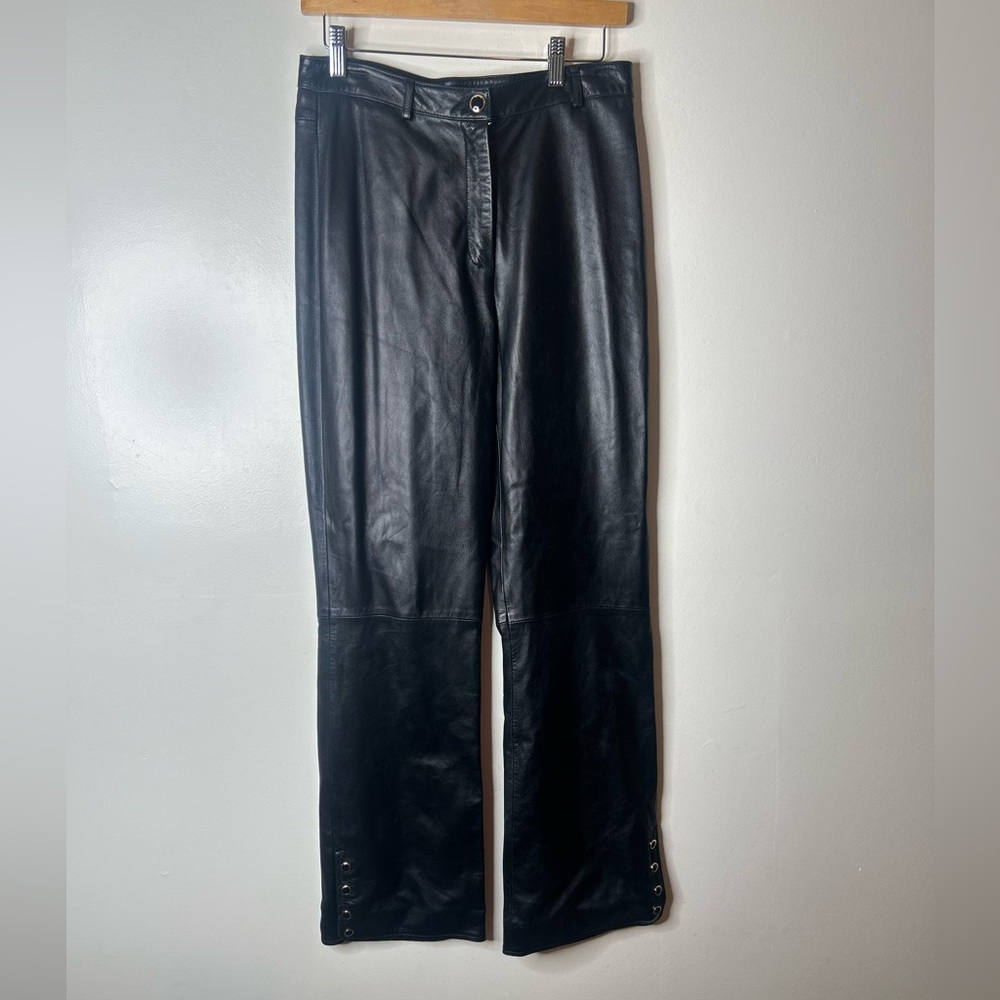 St John Black Leather Pants